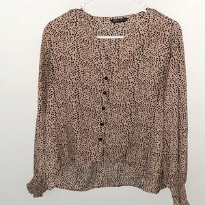 Dalmatian Print Button Up Blouse